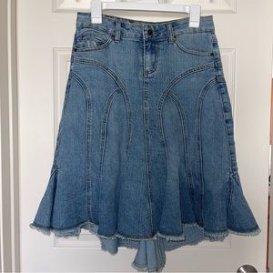 Jean Midi Skirt w/ Pockets